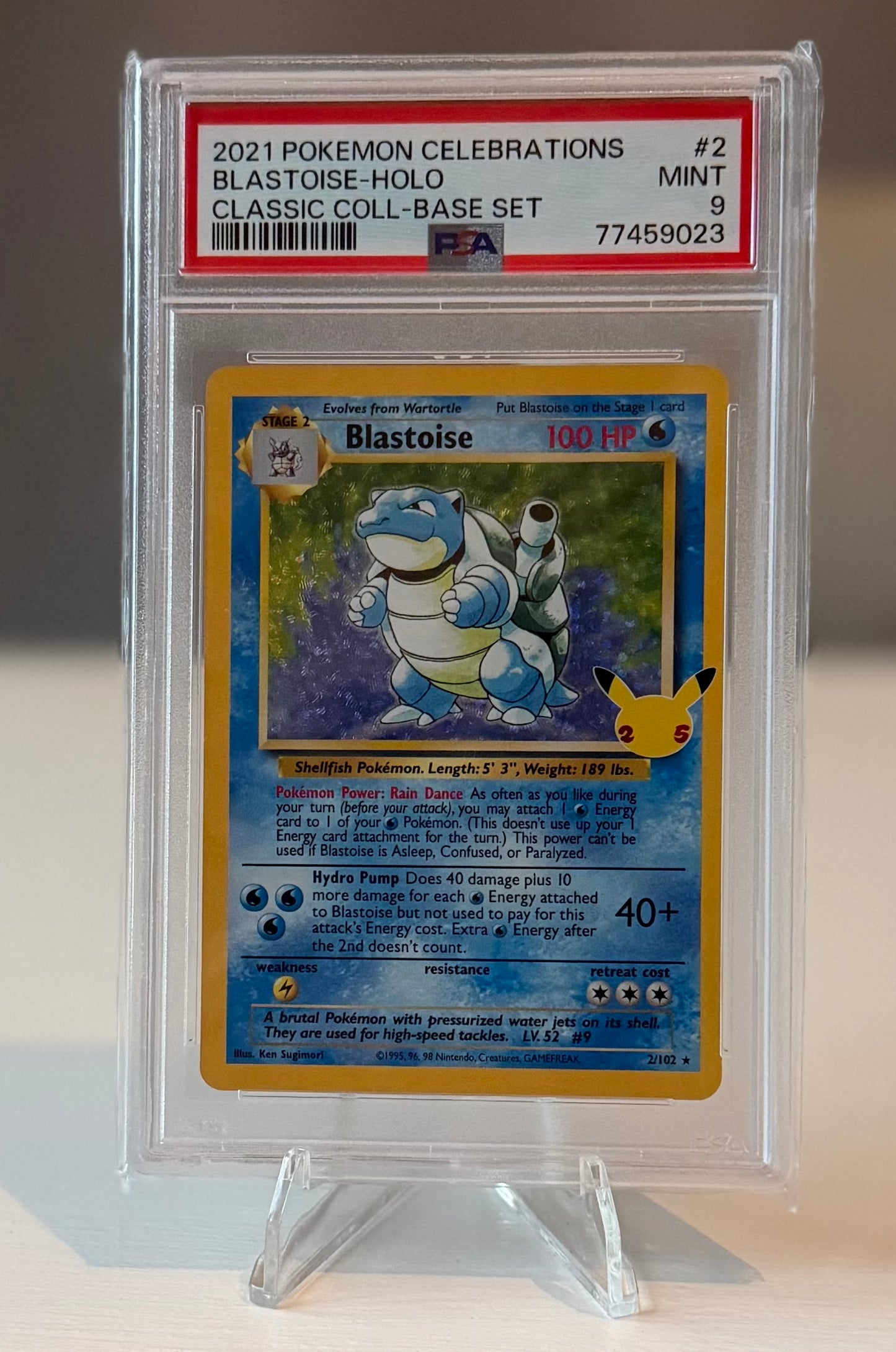 Pokemon Blastoise holo celebrations classic collection base set