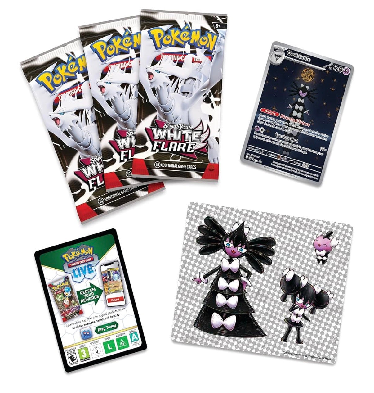 Gothitelle, Pokémon TCG: Scarlet & Violet White Flare Tech Sticker Collection.