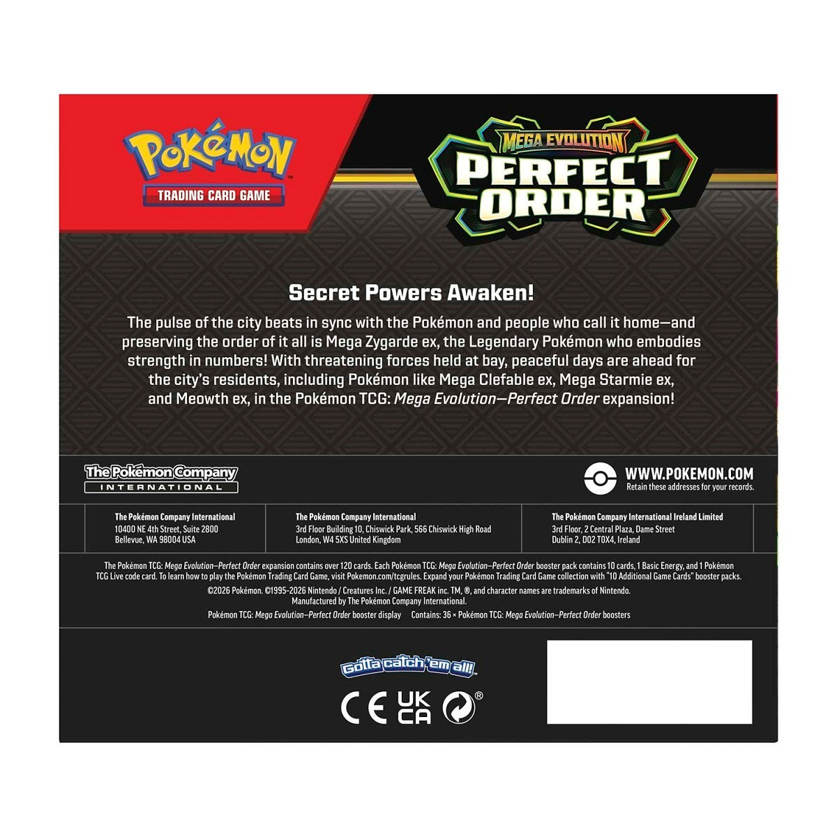 Pokemon Perfect Order Booster Display Box