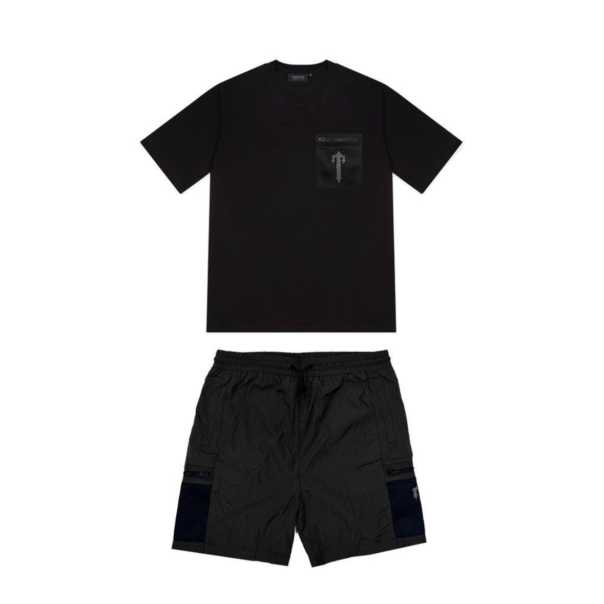 Trapstar Irongate Mesh Pocket Short Set - Black/White