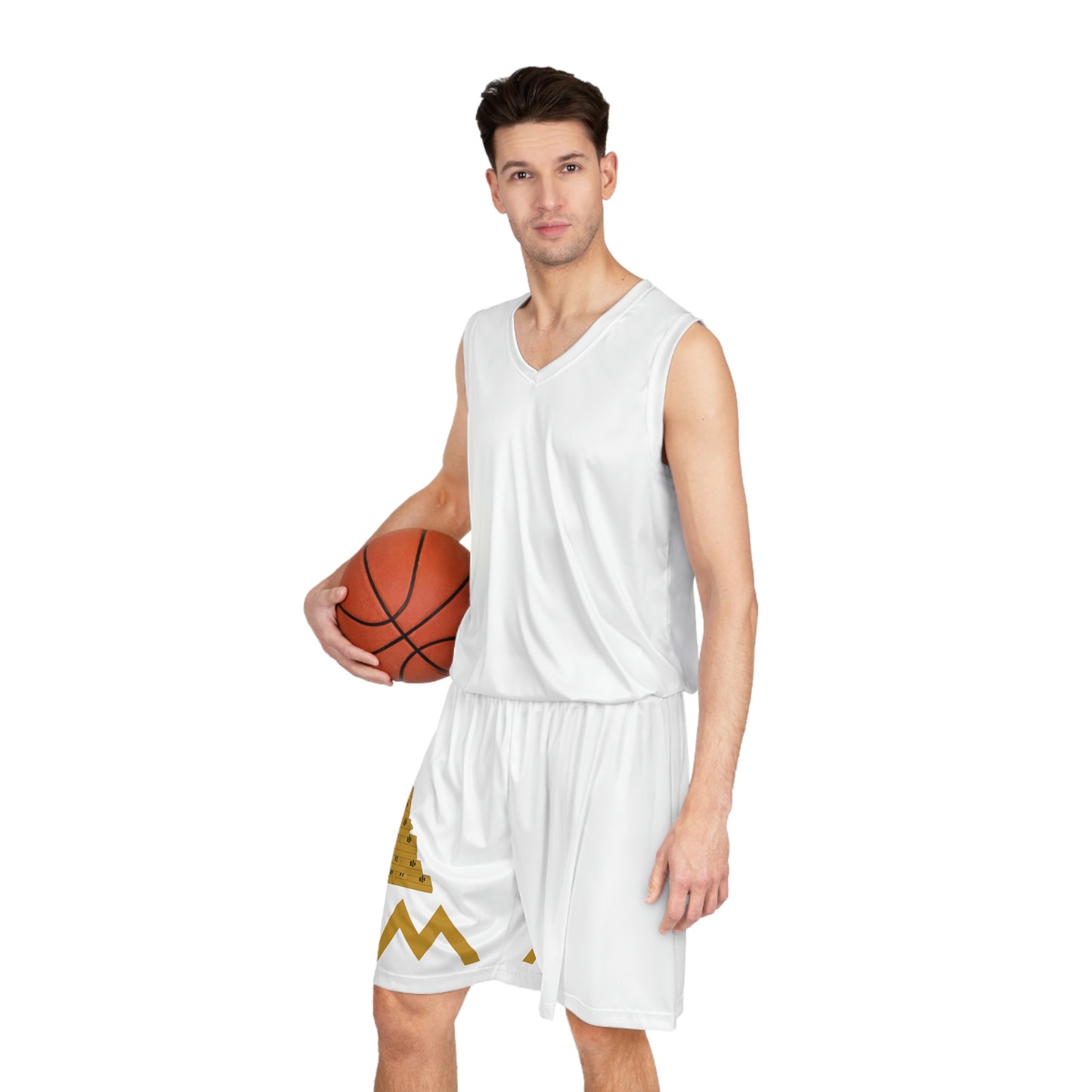 AURUM LOGO BASKETBALL SHORTS WHITE