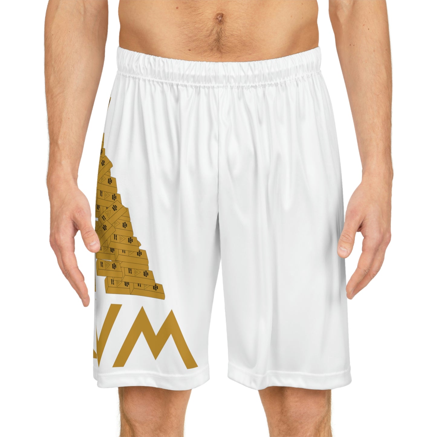 AURUM LOGO BASKETBALL SHORTS WHITE