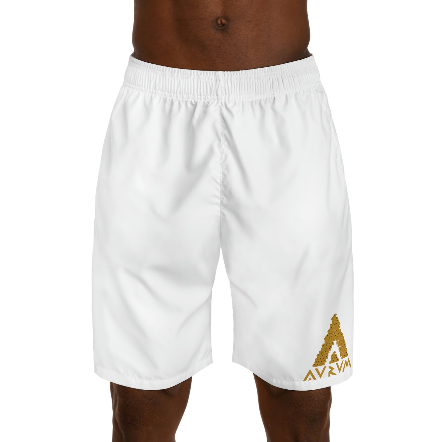 AURUM LOGO JOGGER SHORTS WHITE