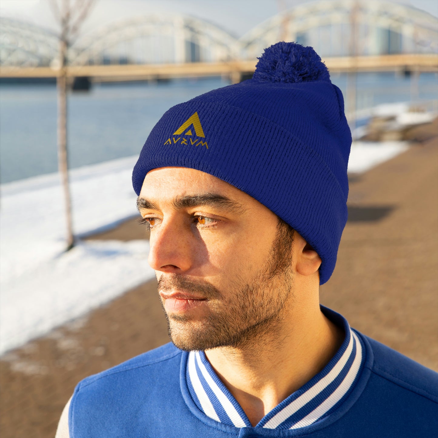 AURUM LOGO POM POM BEANIE