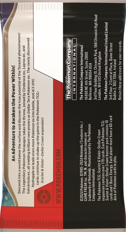 Stellar Crown  pokemon Booster Pack
