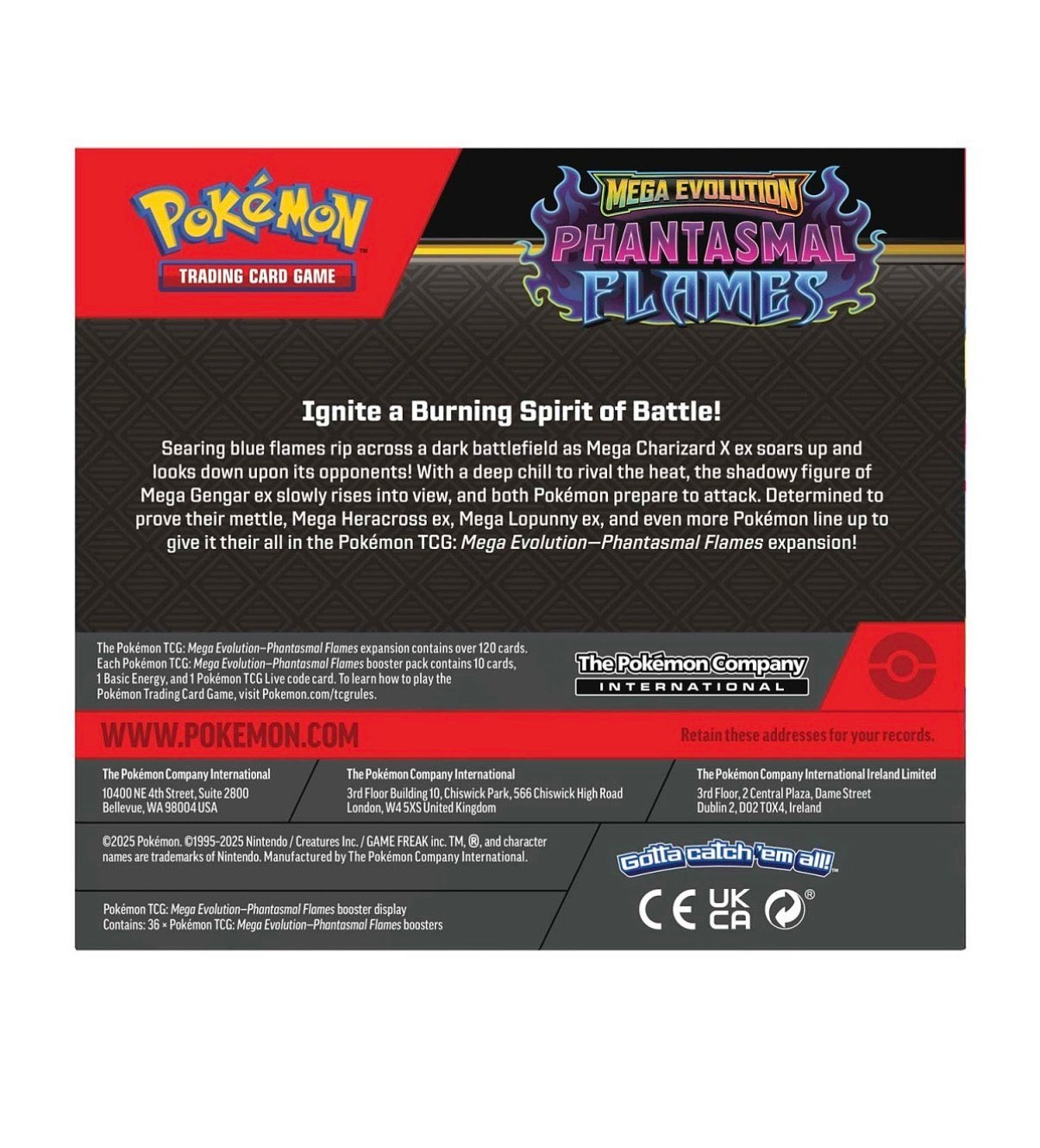 Pokemon Mega Evolution-Phantasmal Flames Booster Display Box (36 Packs)