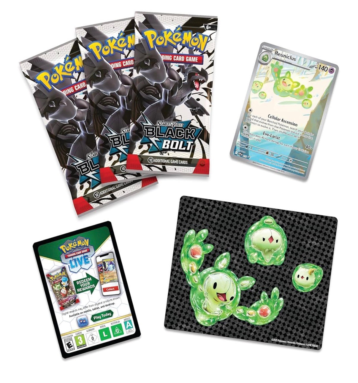Reuniclus Pokémon TCG: Scarlet & Violet Black Bolt Tech Sticker Collection.