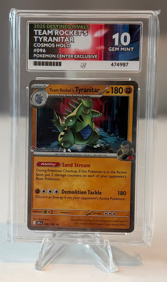 Pokemon team rocket’s tyranitar cosmos holo destined rivals pokemon center exclusive 2025.