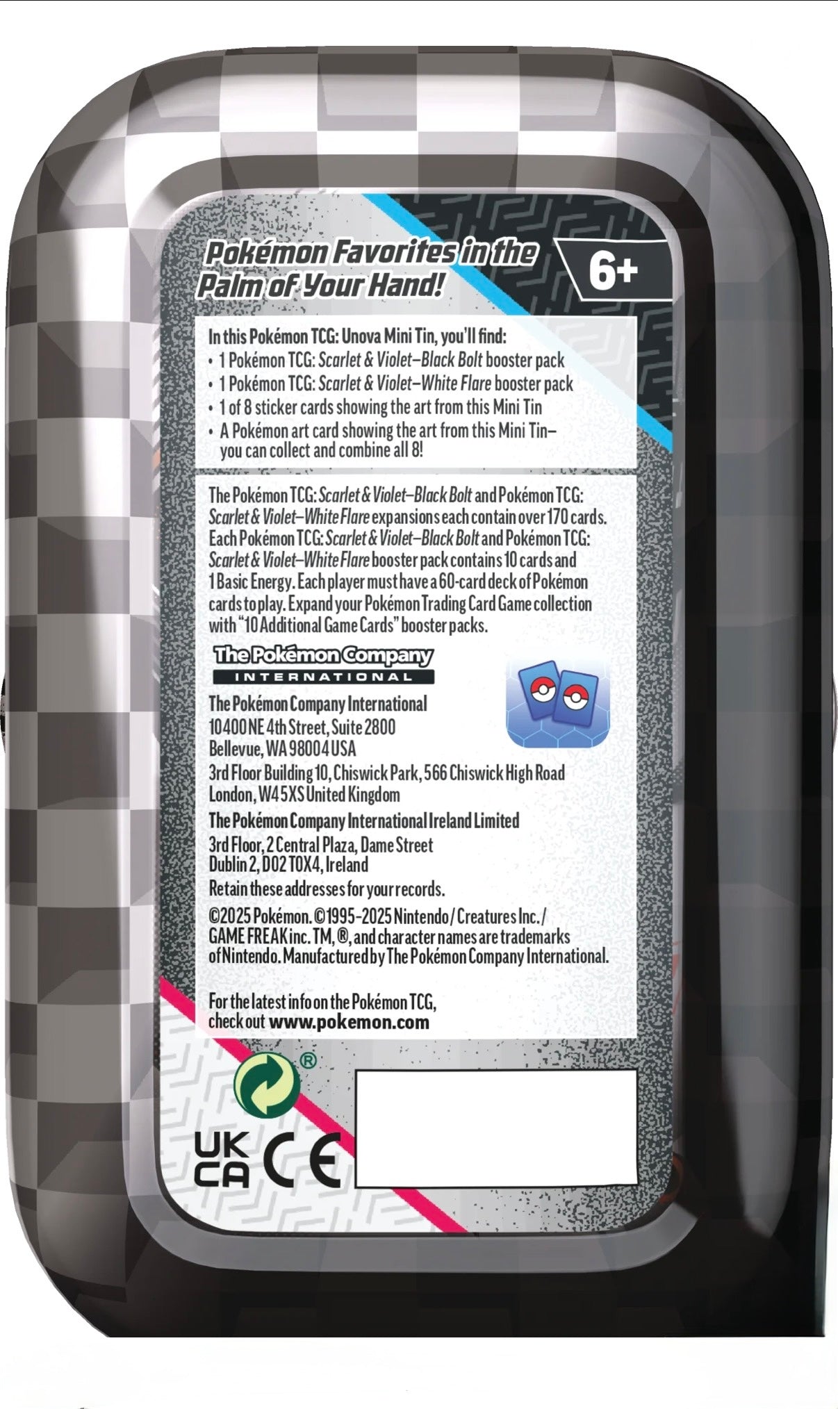 Pokemon black bolt & white flare mini tin