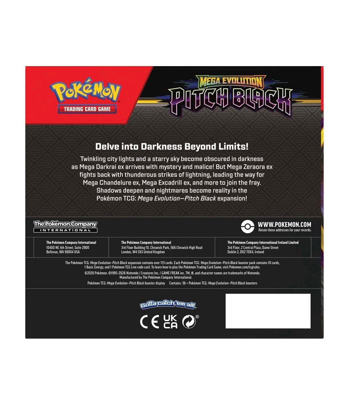 Pokemon Pitch Black Booster Display Box (36 Packs)