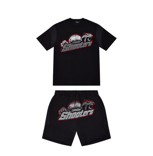 Trapstar Shooters Short Set - Black/Grey/Red (2023)