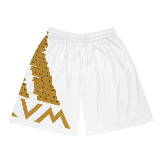 AURUM LOGO BASKETBALL SHORTS WHITE