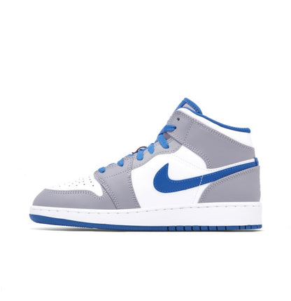 JORDAN 1 MID WHITE TRUE BLUE GREY GS